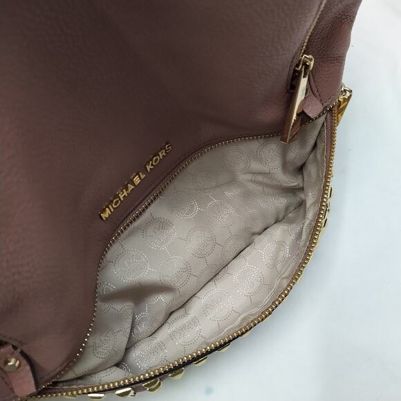 Michael Kors Rhea Pink Pebbled Leather Studded Top Handle Zipper Backpack main image 4